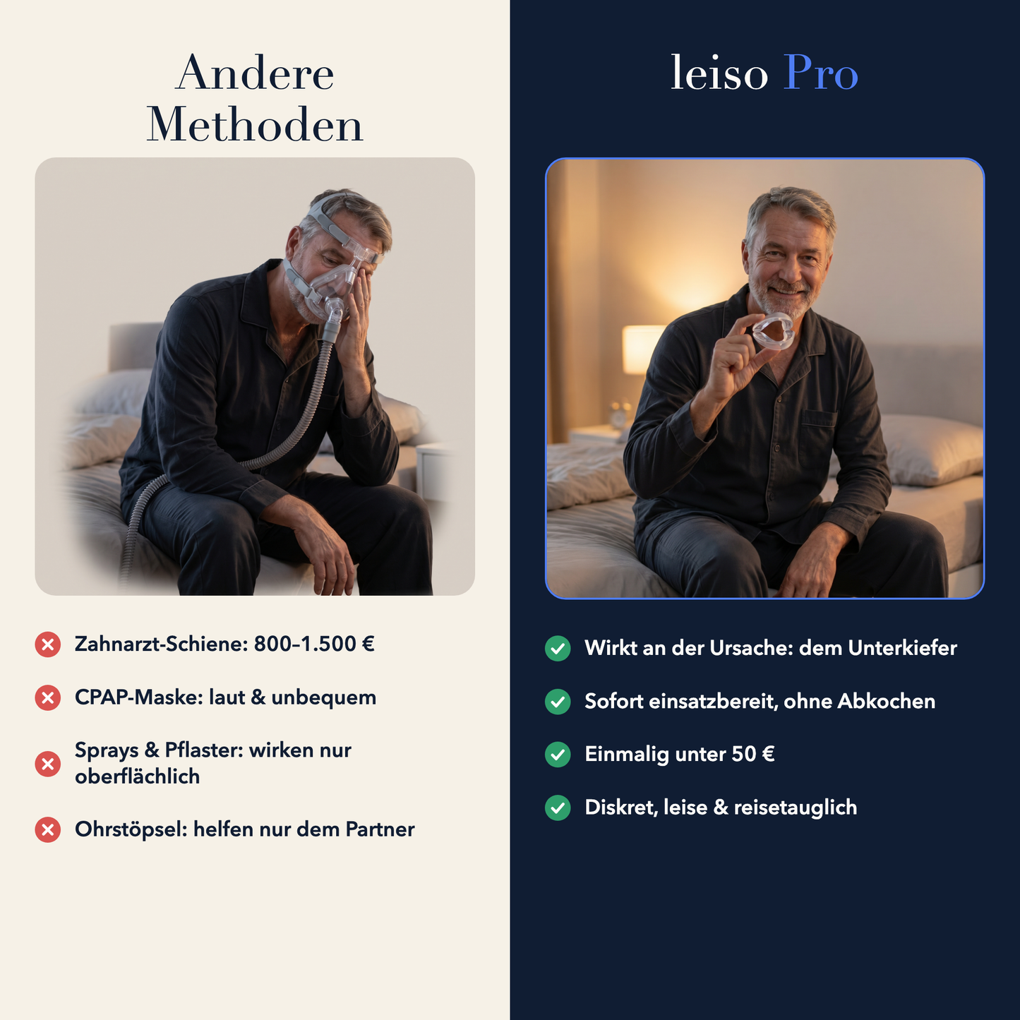 Andere Methoden im Vergleich zur Leiso Pro